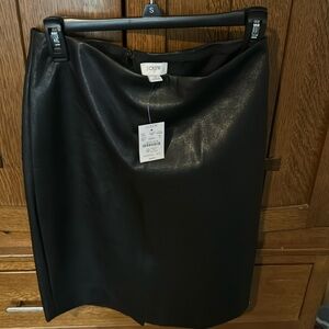 Brand NWT JCrew women’s black leather skirt size 8